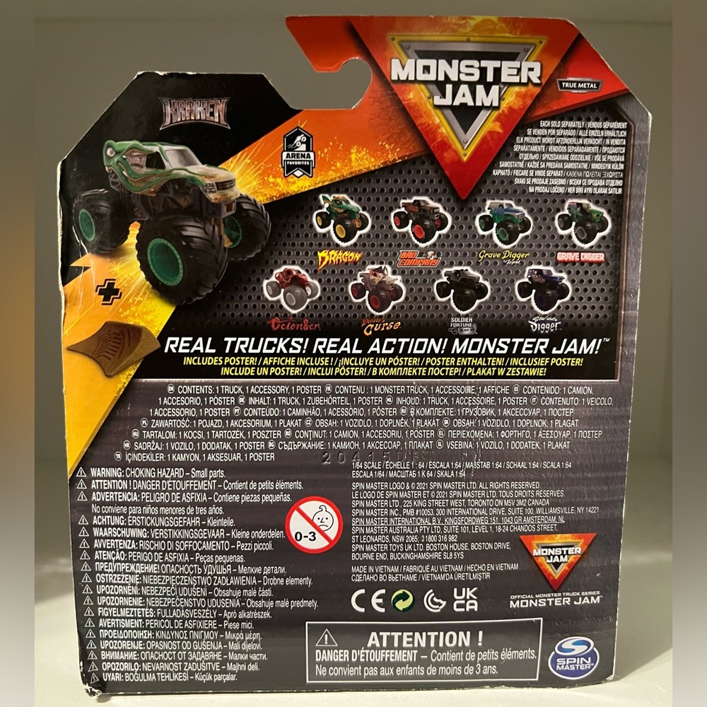 Monster Jam - Kraken (GREEN) 2022 Series 24 / 1:64 Scale VHTF - Picture 2 of 2